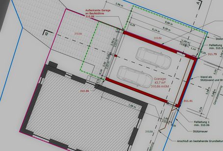 Planung eines Carports.