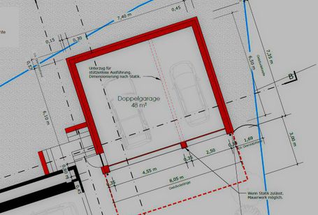 Planung eines Carports.