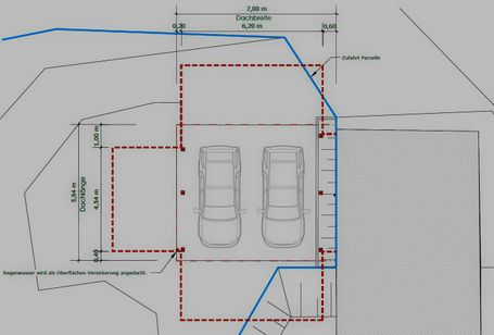 Planung eines Carports.